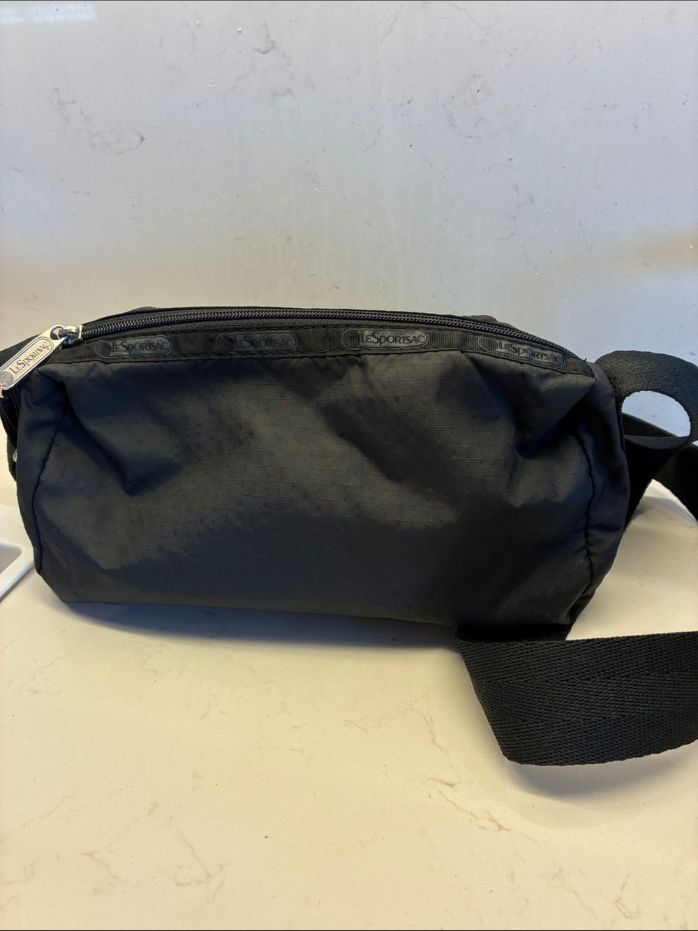 Le Sport Sac Black Nylon Cross body  Bag